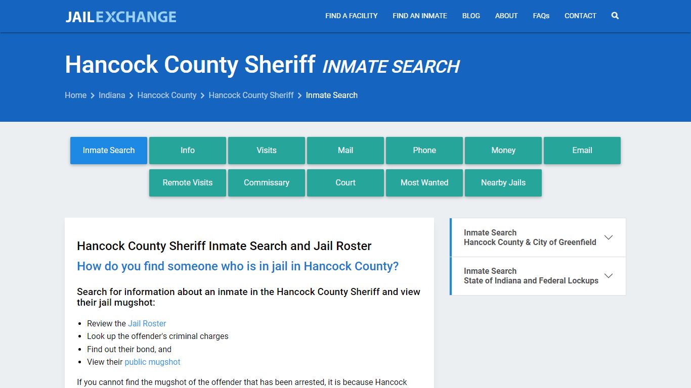 Inmate Search: Roster & Mugshots - Hancock County Sheriff, IN