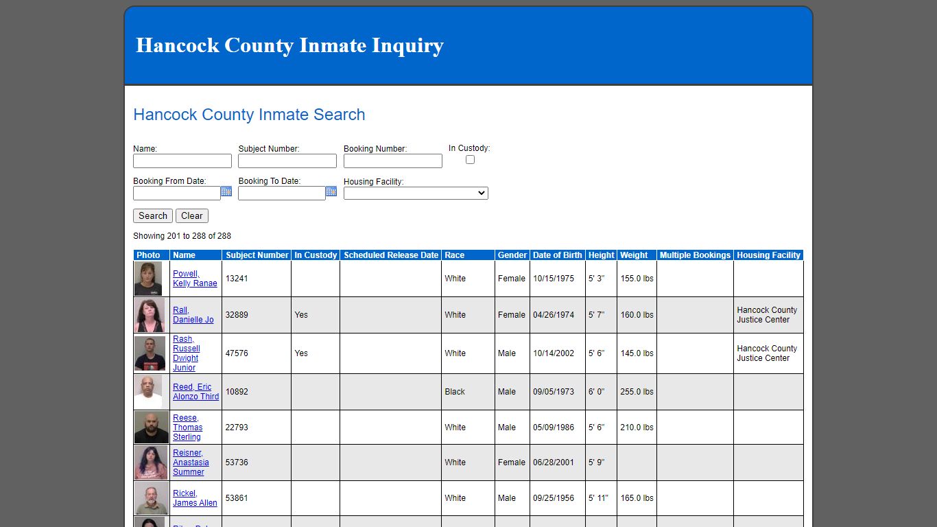 Hancock County Inmate Search - findlayohio